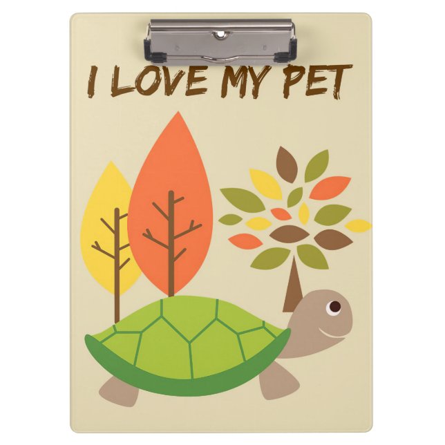 Turtle Lover I Liebe Meine Turtle Klemmbrett (Vorderseite)