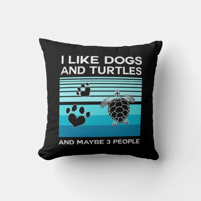 Turtle Lover | Ich mag Hunde und Schildkröten Kissen (Vorderseite)