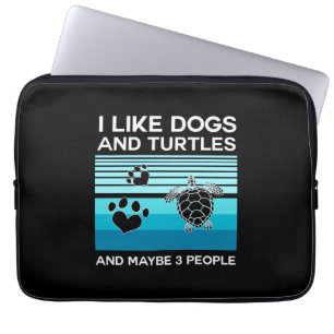 Turtle Lover Ich mag Hunde und Schildkröten Laptopschutzhülle