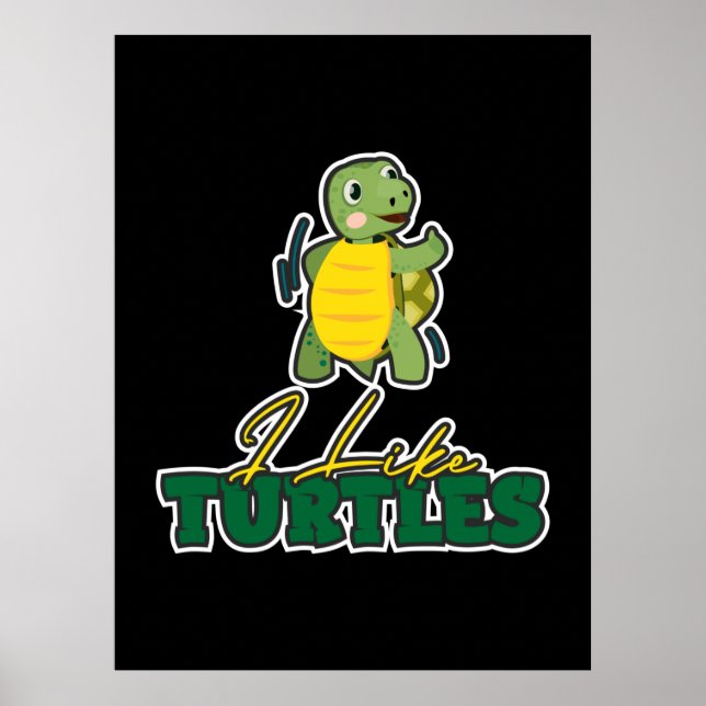 Turtle Lover | Ich mag Schildkröten Poster (Vorne)