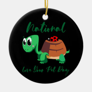 Turtle Lover National Love Your Turtle Keramik Ornament