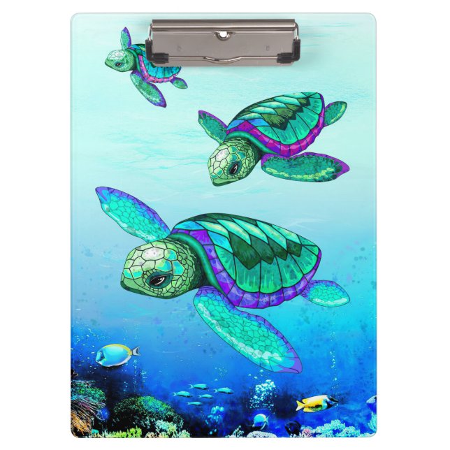 Turtle Lover Sea Turtles Dance Klemmbrett (Vorderseite)