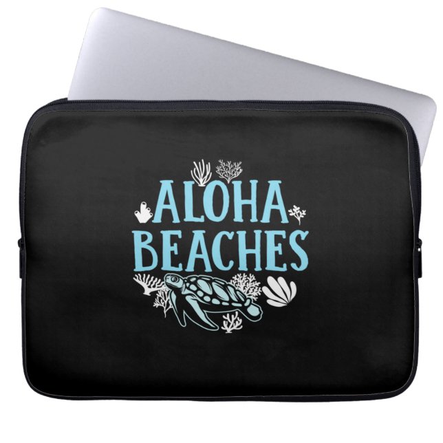 Turtle Lover | Strände von Aloha Laptopschutzhülle (Vorderseite)