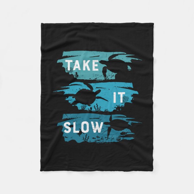 Turtle Lover | Take It Slow Fleecedecke (Vorderseite)