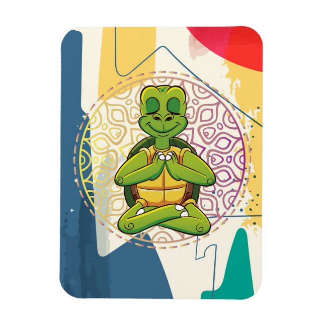 Turtle Lover Turtle Mandala Meditation Magnet (Vertikal)