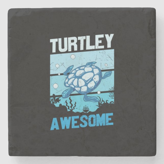 Turtle Lover | Turtley Phantastisch Steinuntersetzer (Vorderseite)