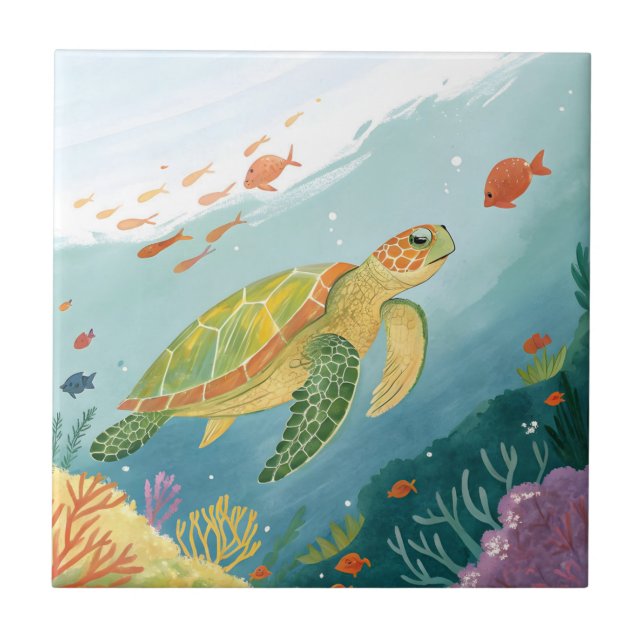 Turtle malen fliese (Vorderseite)