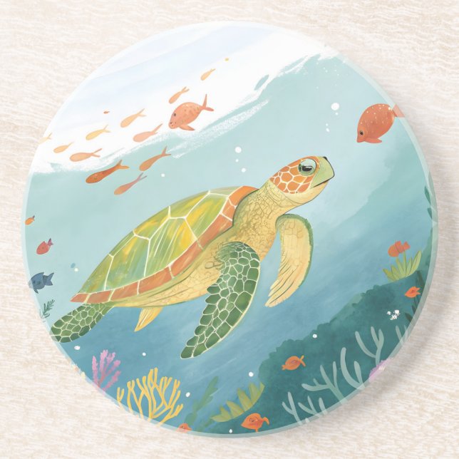 Turtle malen getränkeuntersetzer (Vorne)
