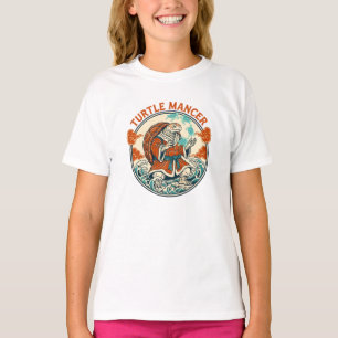 Turtle Mancer Mystiker Ozeanwellen Japanische Kuns T-Shirt