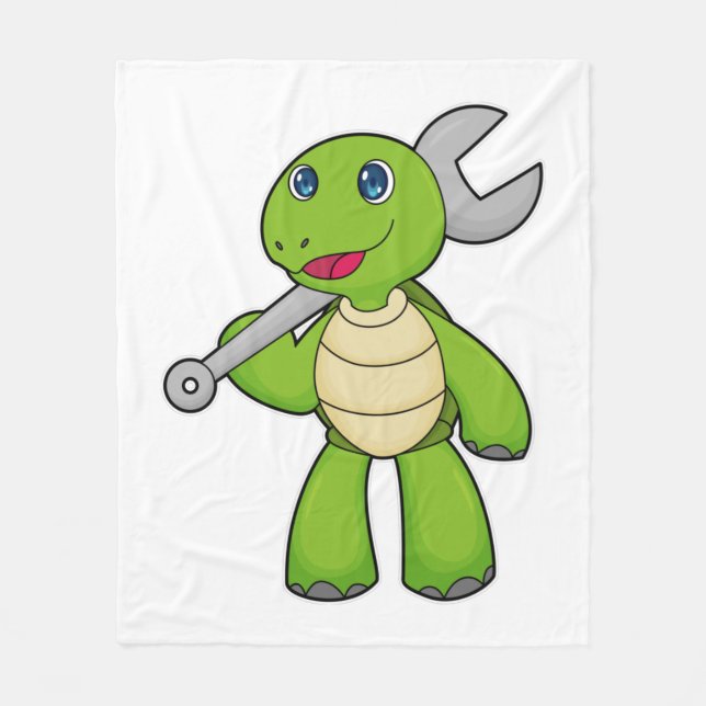 Turtle Mechanic Wrench Fleecedecke (Vorderseite)