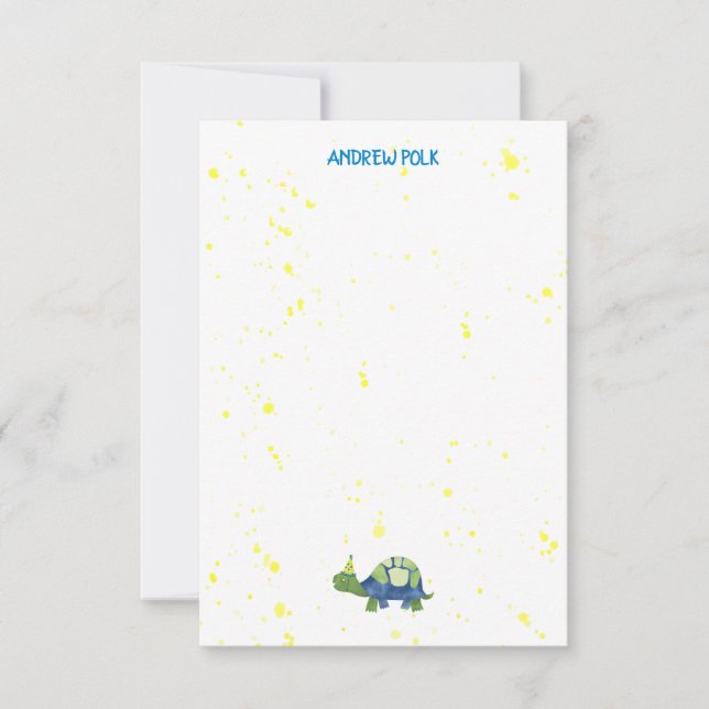Turtle Merci Remarque Carte Enfants Stationery (Devant)
