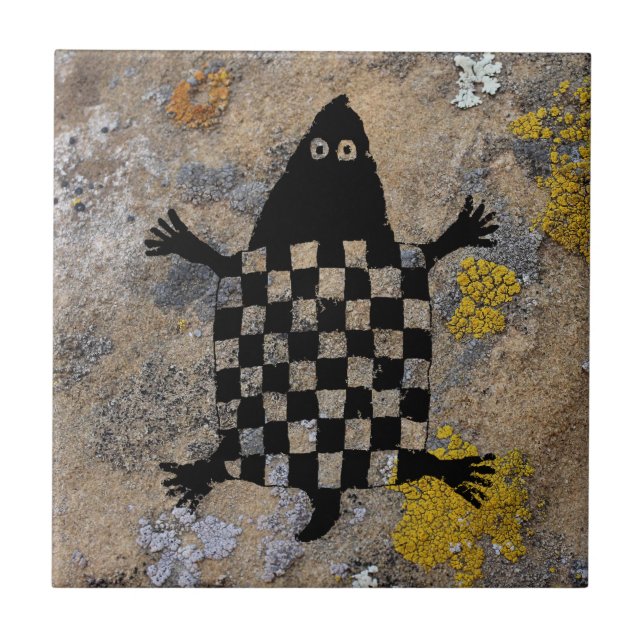 Turtle mimbres Pottery Design Fliese (Vorderseite)