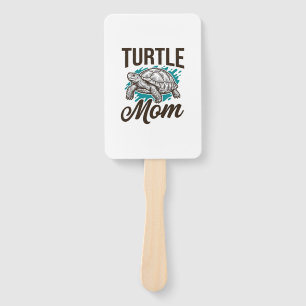 Turtle Mom Vintage-Stichvektor-Design_1 Fächer
