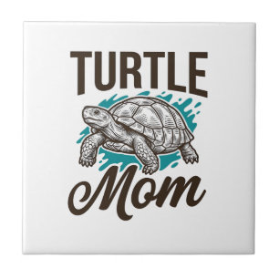 Turtle Mom Vintage-Stichvektor-Design_1 Fliese