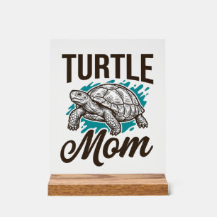 Turtle Mom Vintage-Stichzeichnung Vektor-Design_1 Acrylschild