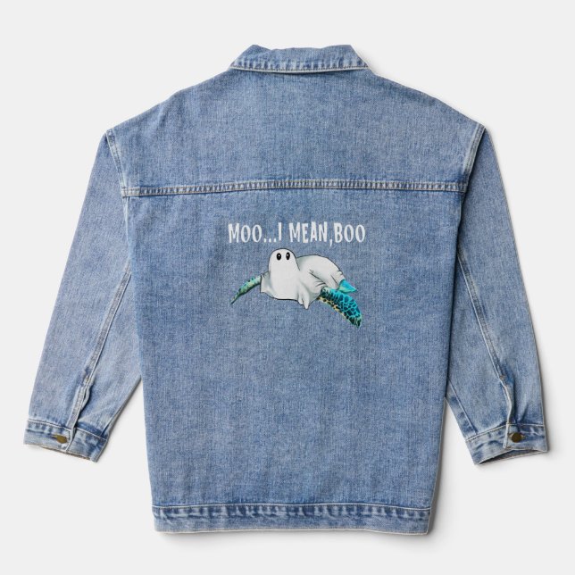 Turtle Moo I Gemein Boo Funny Womens Halloween-Ges Jeansjacke (Rückseite)