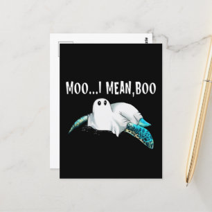 Turtle Moo I Gemein Boo Funny Womens Halloween-Ges Postkarte