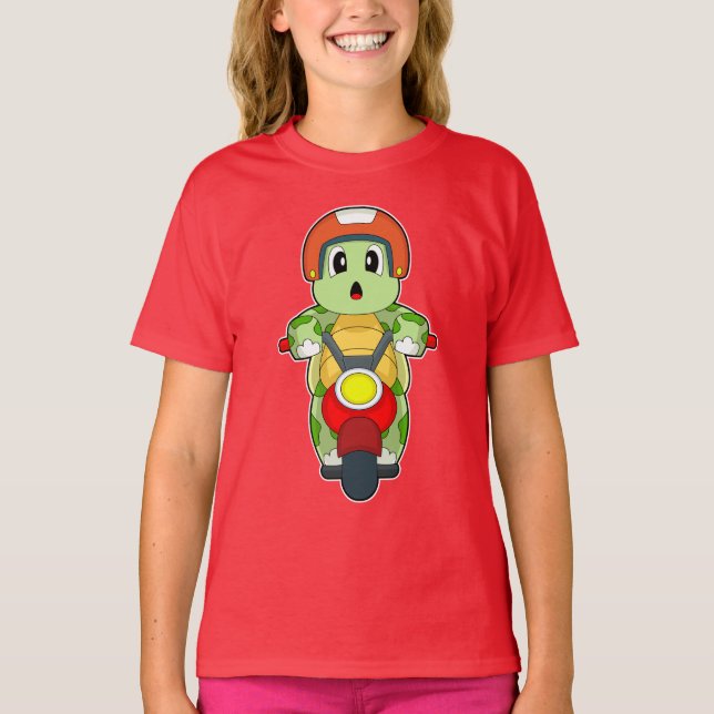 Turtle-Motorrad T-Shirt (Vorderseite)