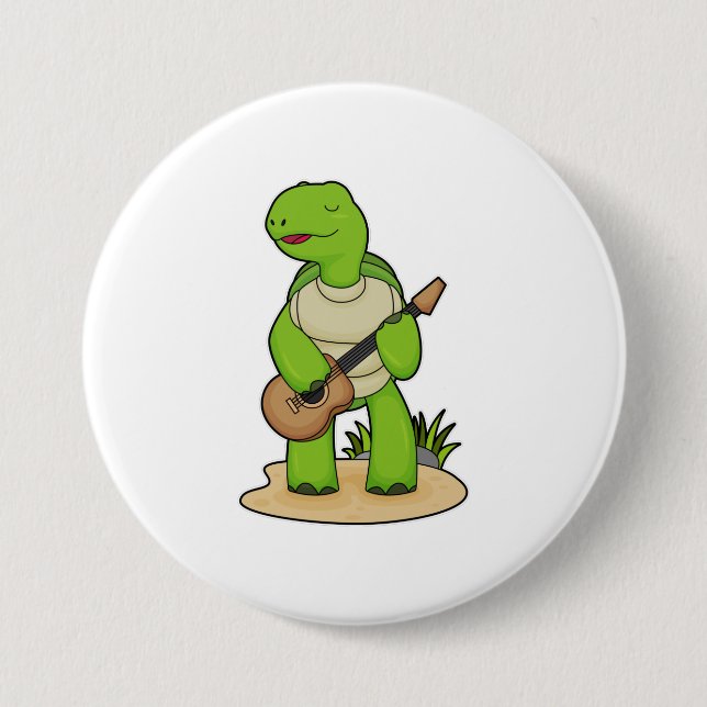 Turtle Musician Gitarre Button (Vorderseite)