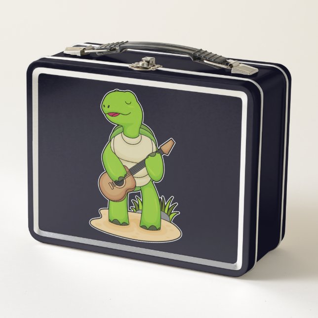 Turtle Musician Gitarre Metall Brotdose (Vorderseite)