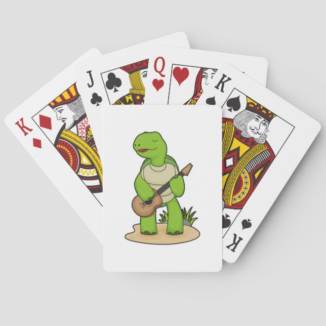 Turtle Musician Gitarre Spielkarten (Rückseite)