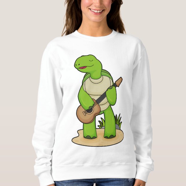 Turtle Musician Gitarre Sweatshirt (Vorderseite)