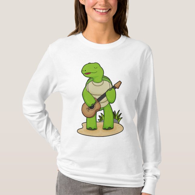 Turtle Musician Gitarre T-Shirt (Vorderseite)