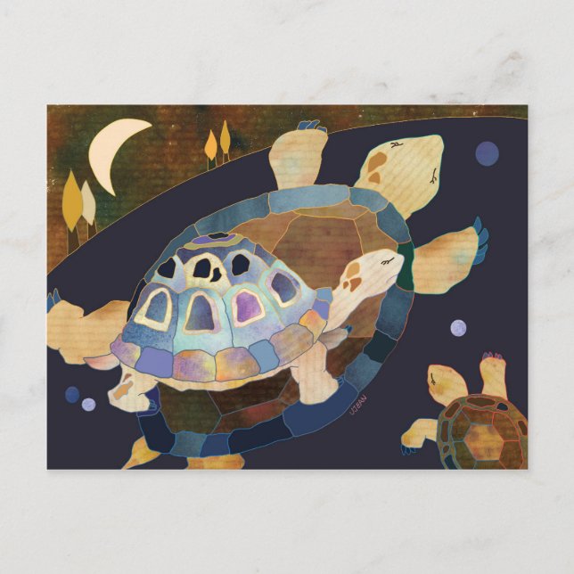 Turtle Night Postkarte (Vorderseite)