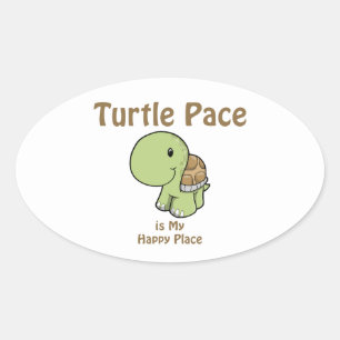 Turtle Pace ist mein glücklicher Ort Ovaler Aufkleber