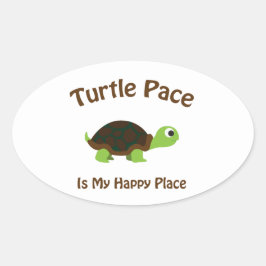 Turtle Pace Ovaler Aufkleber