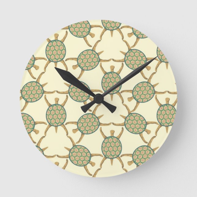 Turtle pattern runde wanduhr (Vorderseite)