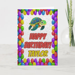Turtle Personalisiert Fun Grußkarte Geburtstag Karte