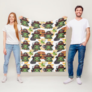 Turtle Pirate Money Pattern Fleecedecke