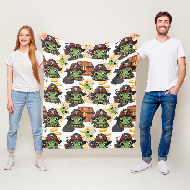 Turtle Pirate Money Pattern Fleecedecke (Beispiel)