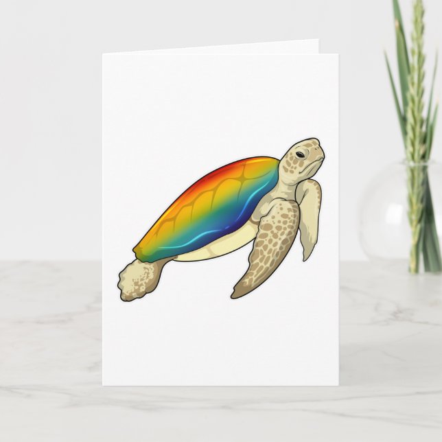 Turtle Rainbow Karte (Vorderseite)