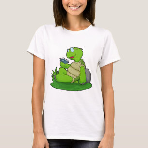 Turtle Reading Book T-Shirt