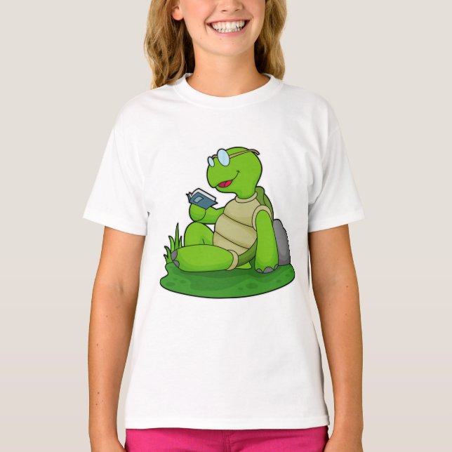 Turtle Reading Book T-Shirt (Vorderseite)