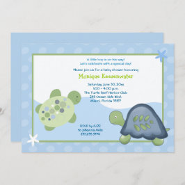 Turtle Reef Baby Shower Einladung - Light Blue