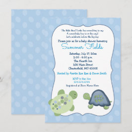 Turtle Reef Blue Dot Boy Kinderdusche Einladung