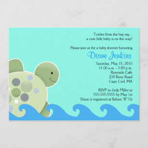 Turtle Reef Seaturtle 5x7 Baby shower Invitation