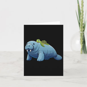Turtle Riding Manatee Kostümsee Tier Leber Kind Karte