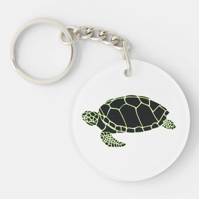 Turtle Rückseite mit deinem Namen hochwertiger Schlüsselanhänger (Vorderseite)