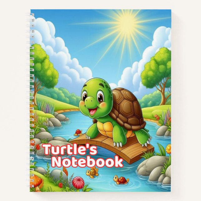 Turtle’s Notebook – Süßes Schulkindernotizbuch Notizbuch (Vorderseite)