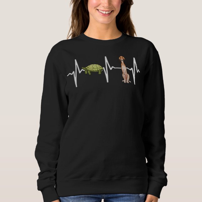 Turtle Saluki Heartbeat Dog Sweatshirt (Vorderseite)