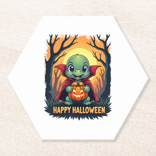 Turtle Schildkröte Boo Vampir Trick Or Treat Hallo Untersetzer (Vorderseite)