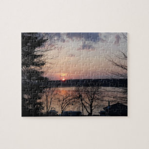 Turtle See-Sonnenuntergang-Puzzlespiel