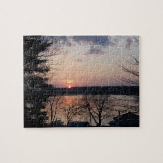 Turtle See-Sonnenuntergang-Puzzlespiel