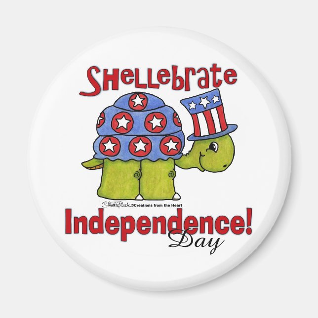 Turtle Shellebrate Unabhängigkeitstag! Magnet (Vorne)