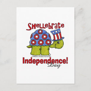 Turtle Shellebrate Unabhängigkeitstag! Postkarte