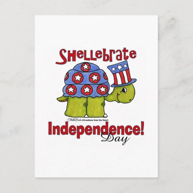Turtle Shellebrate Unabhängigkeitstag! Postkarte (Vorderseite)